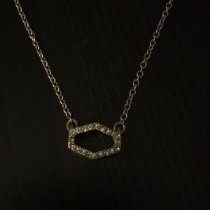 J.Crew Pave Hexagon Pendant Necklace